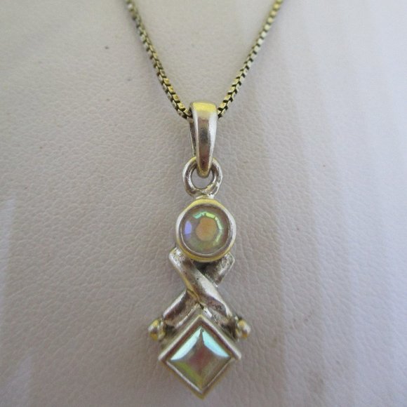 ASHLEY ANDREWS SWAROVSKI Crystal 925 Sterling Pendant Necklace A B Swarovski - Picture 3 of 9